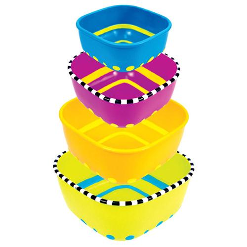 sassy 4 piece stack n' serve bowl set-母婴用品-亚马逊中国-海外购